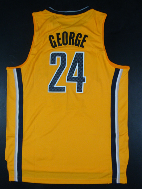  NBA Indiana Pacers 24 Paul George New Revolution 30 Swingman Alternate Yellow Jerseys